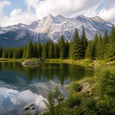 wide landscape with natural scenery — Realistic Landscape Art Style