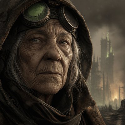 close-up portrait of an elderly person with expressive weathered features