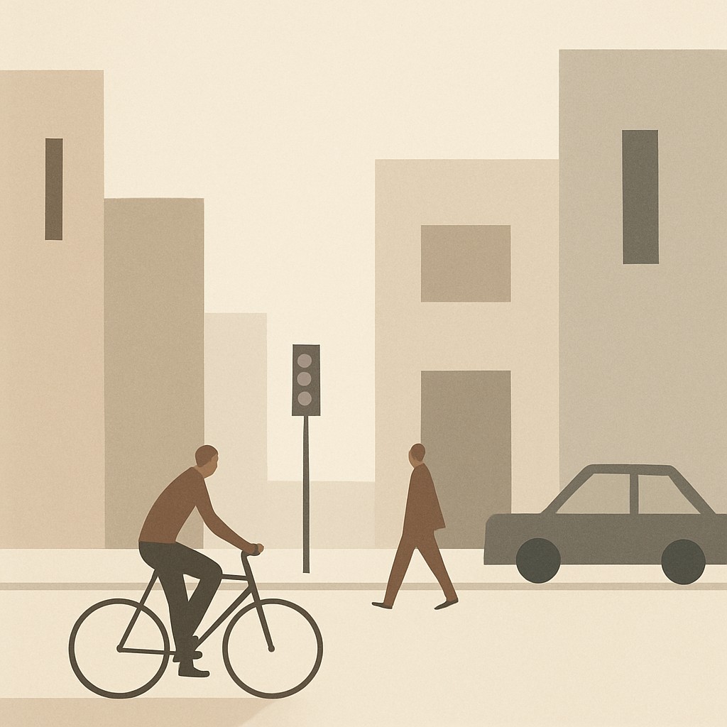 urban street with city activity
