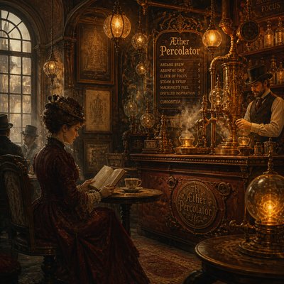 cozy cafe interior with warm lighting