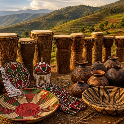 wide landscape with natural scenery — Burundian Art Style