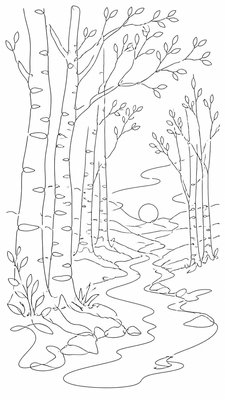a serene birch forest in soft morning light, no people, no text