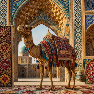 animal standing in natural pose — Uzbek Art Style
