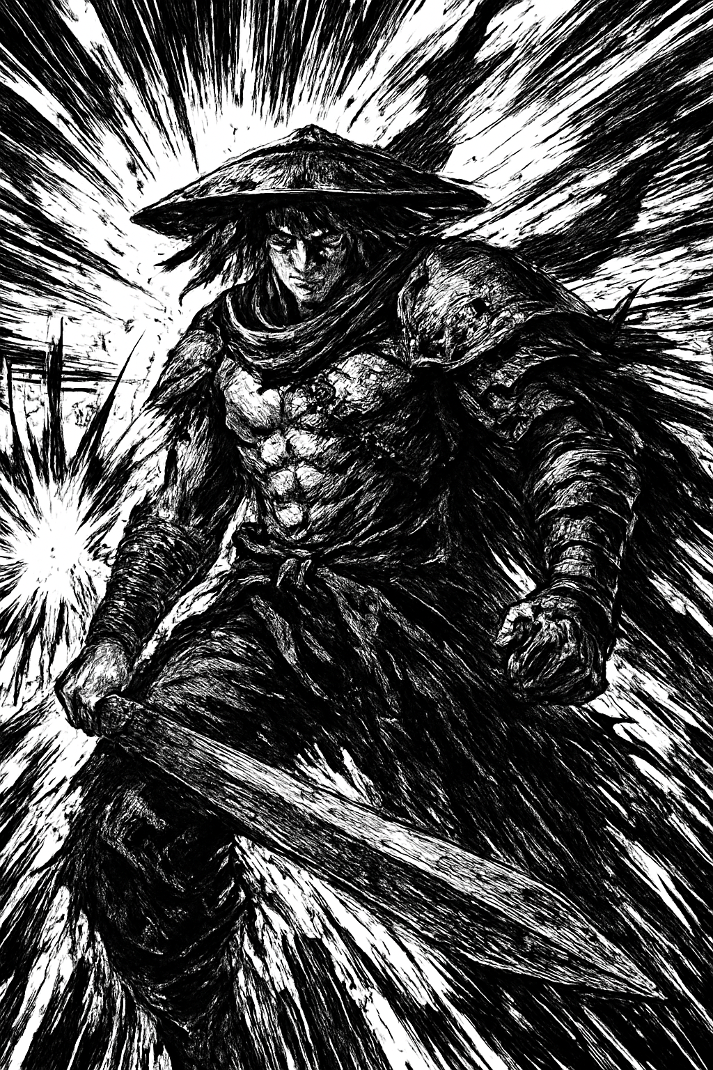 a painting of a man in armor holding a sword