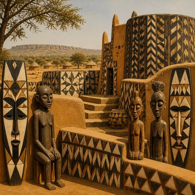 wide landscape with natural scenery — Burkina Faso Art Style