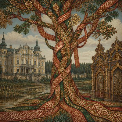 a tree in nature — Belarusian Art Style