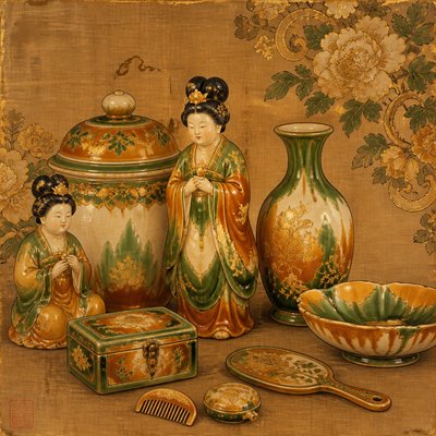 still life with everyday objects — Tang Dynasty Art Style