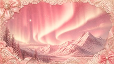 a flowing aurora over snowy peaks, wide sweeping composition, no people, no text