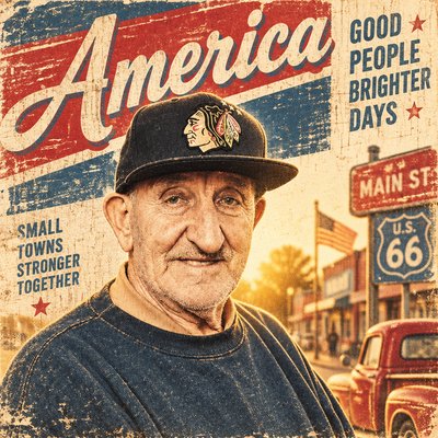 a man in a baseball cap is standing in front of a sign