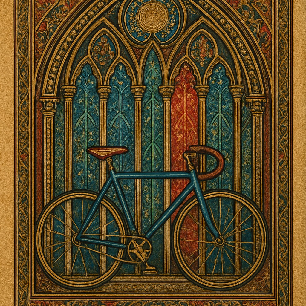 bicyle resting against a wall