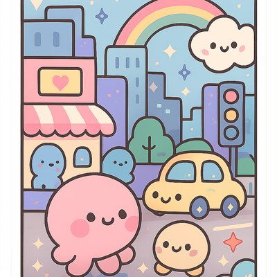 urban street with city activity