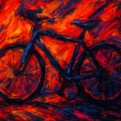 bicyle resting against a wall