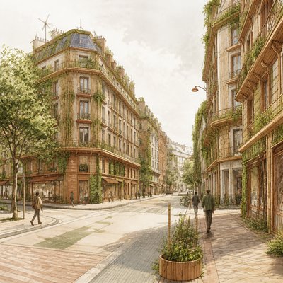 Sustainable Architecture Art Style Transfer Example