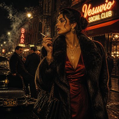 urban street with city activity — Mob Wife Aesthetic