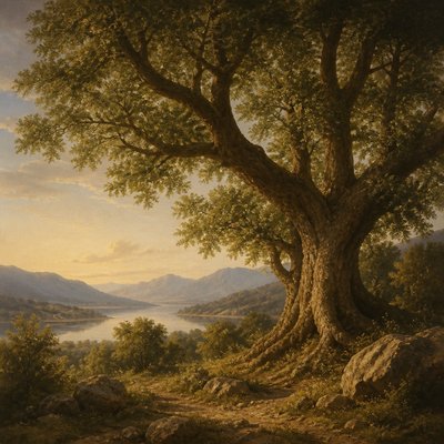 a tree in nature — Classical Realist Figurative Art Style