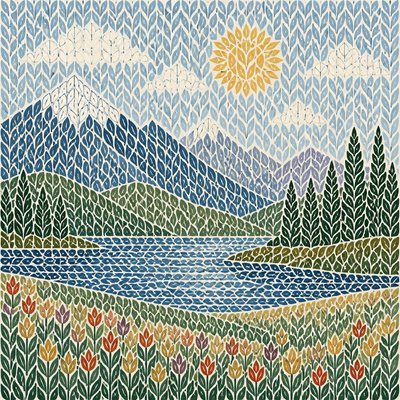 wide landscape with natural scenery — Motif Art Style