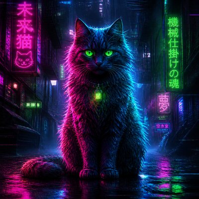 a fluffy cat sitting upright, looking at the viewer