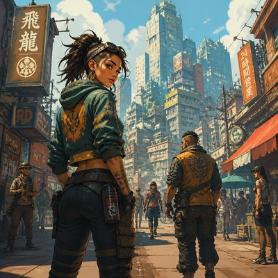 urban street with city activity