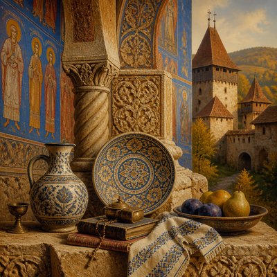 still life with everyday objects — Romanian Art Style