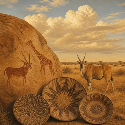 animal standing in natural pose — Botswanan Art Style