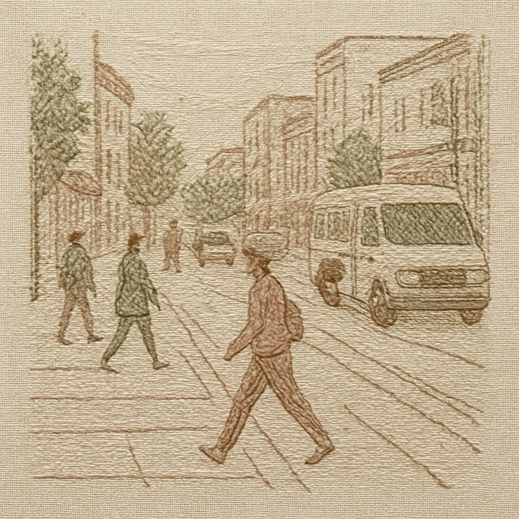 urban street with city activity