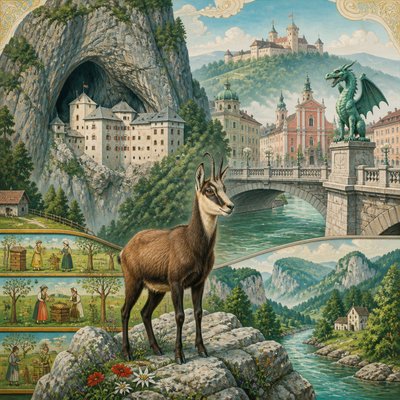 animal standing in natural pose — Slovenian Art Style
