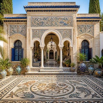house with front view — Tunisian Art Style