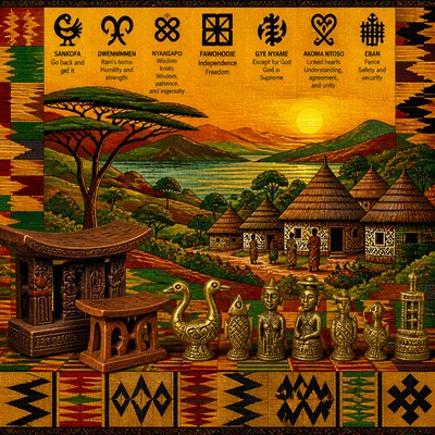 wide landscape with natural scenery — Ghanaian Art Style