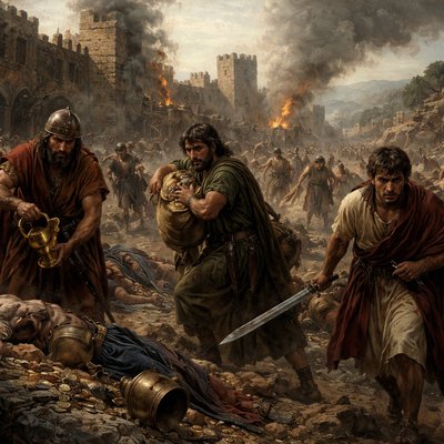 “The sons of Jacob came upon the slain, and spoiled the city, because they had defiled their sister.” (Genesis 34:27, KJV)
