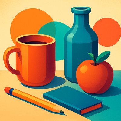 still life with everyday objects
