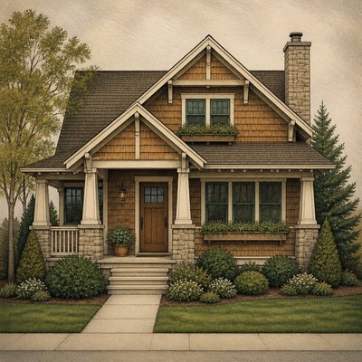 house with front view — Implied Texture Art Style