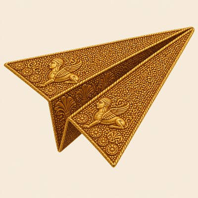 a paper plane, clean minimal composition on a plain background, no text