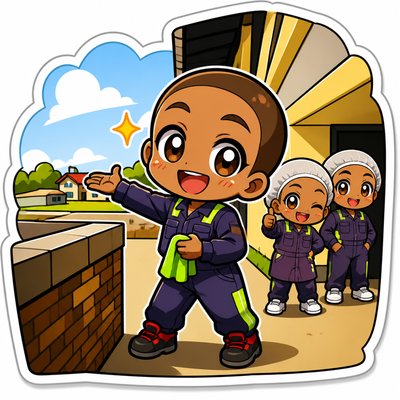 a cartoon of a boy pointing at something