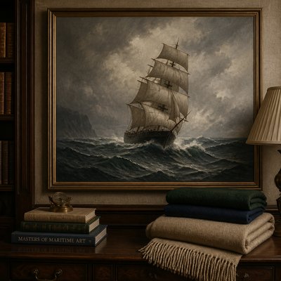 sailing ship on a stormy sea