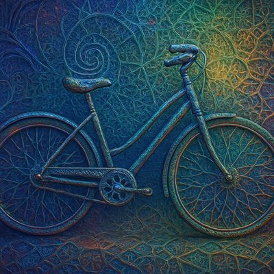 bicyle resting against a wall