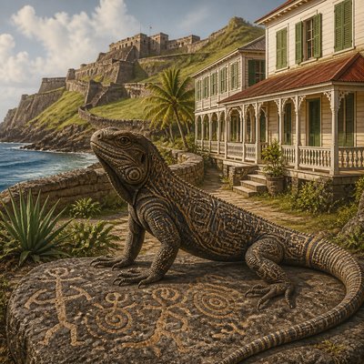 animal standing in natural pose — Saint Kitts Art Style