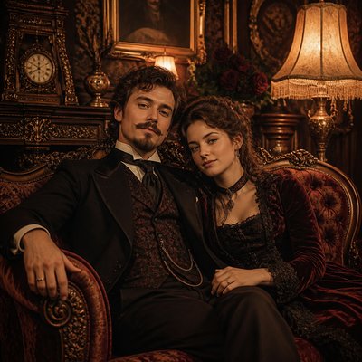 portrait of two people together