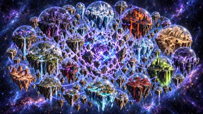 a group of jelly like objects floating in space
