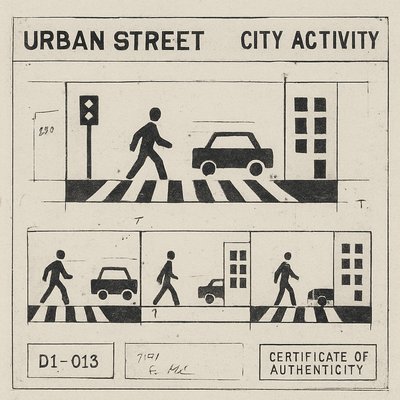 urban street with city activity