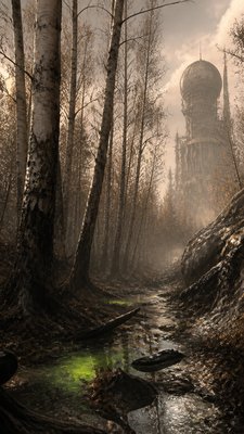 a serene birch forest in soft morning light, no people, no text