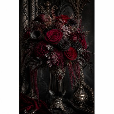 bouquet of flowers in a glass vase