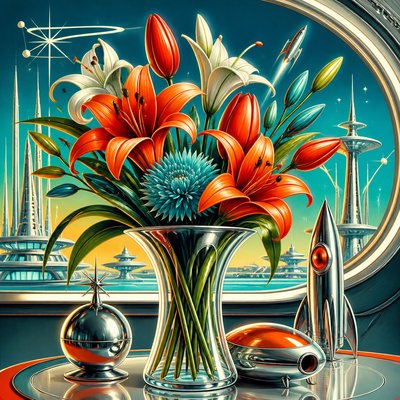bouquet of flowers in a glass vase