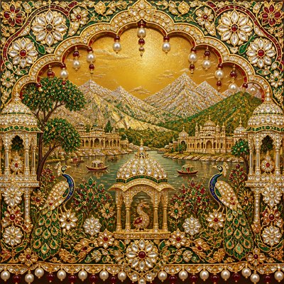 wide landscape with natural scenery — Mughal Jewelry Design