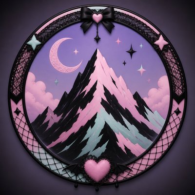 an emblem of a mountain peak inside a circle, simple bold shapes on a plain background, no text or lettering