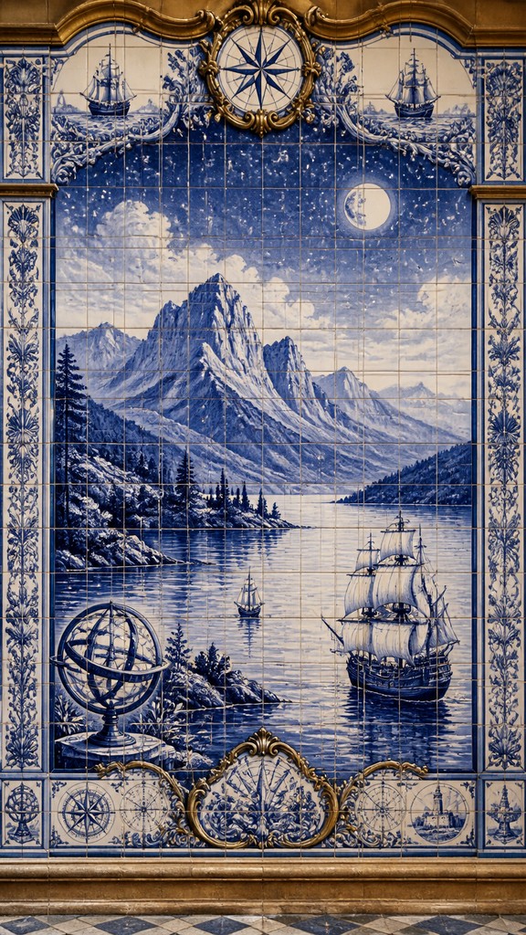 a tranquil mountain lake beneath a starry night sky, no people, no text