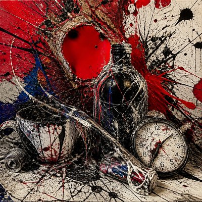 still life with everyday objects — Gutai Art Style