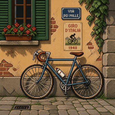 bicyle resting against a wall