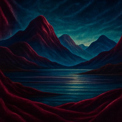 serene landscape with mountains and water