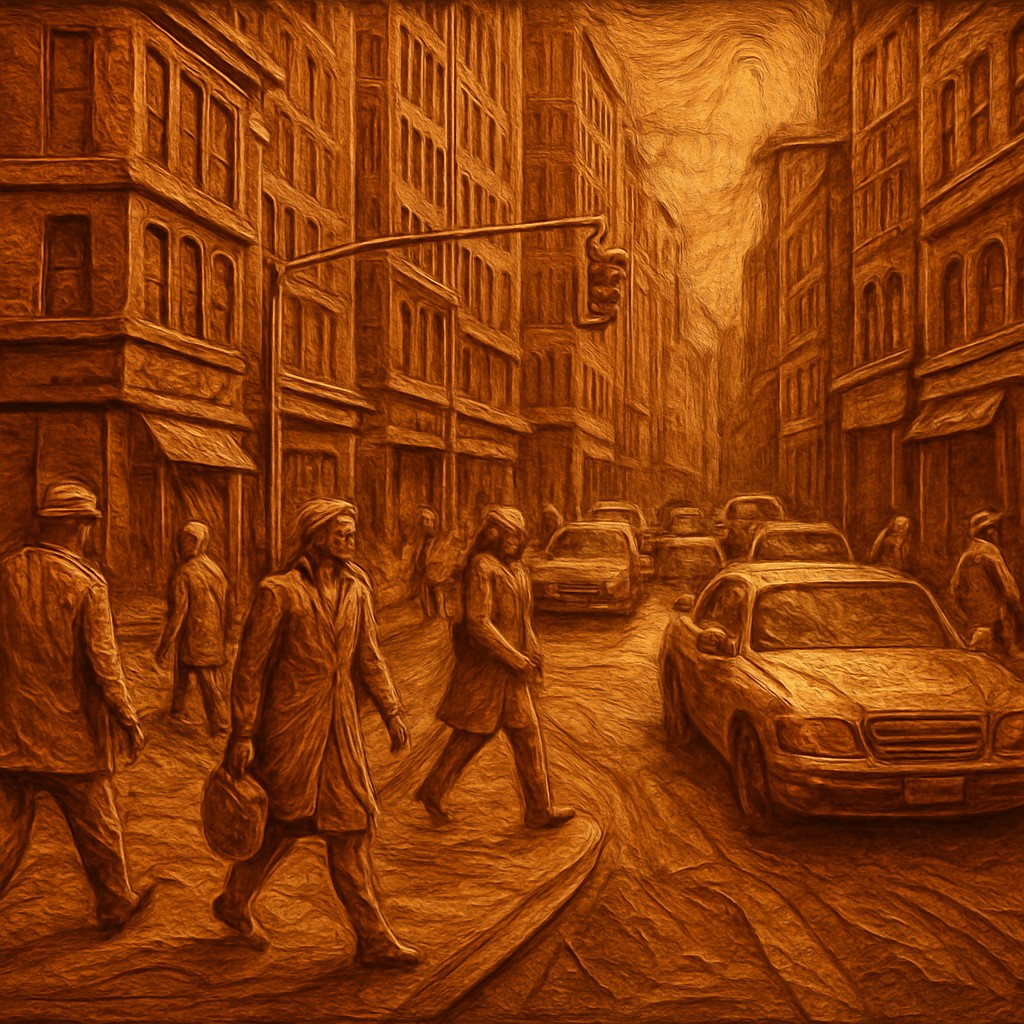 urban street with city activity
