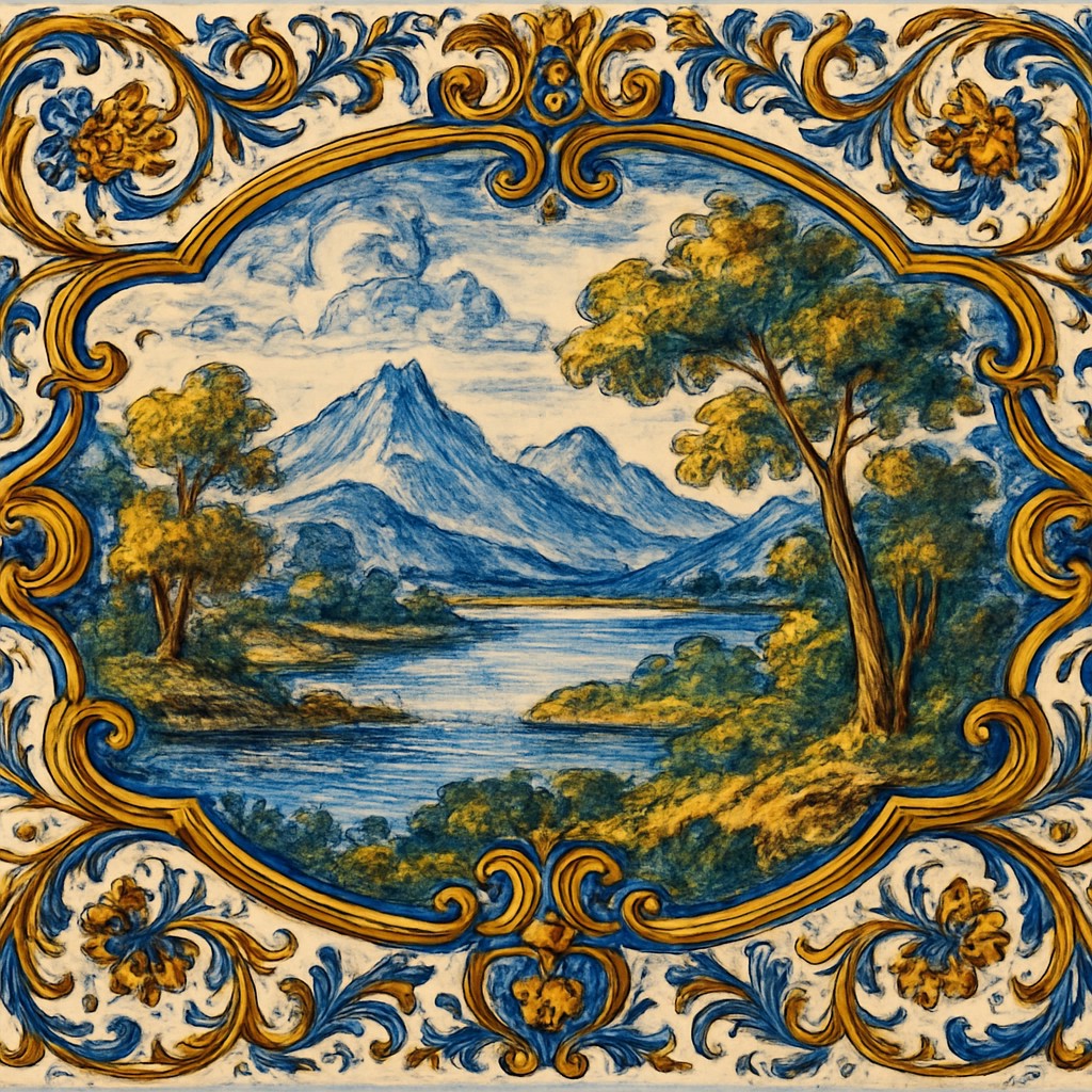 serene landscape with mountains and water